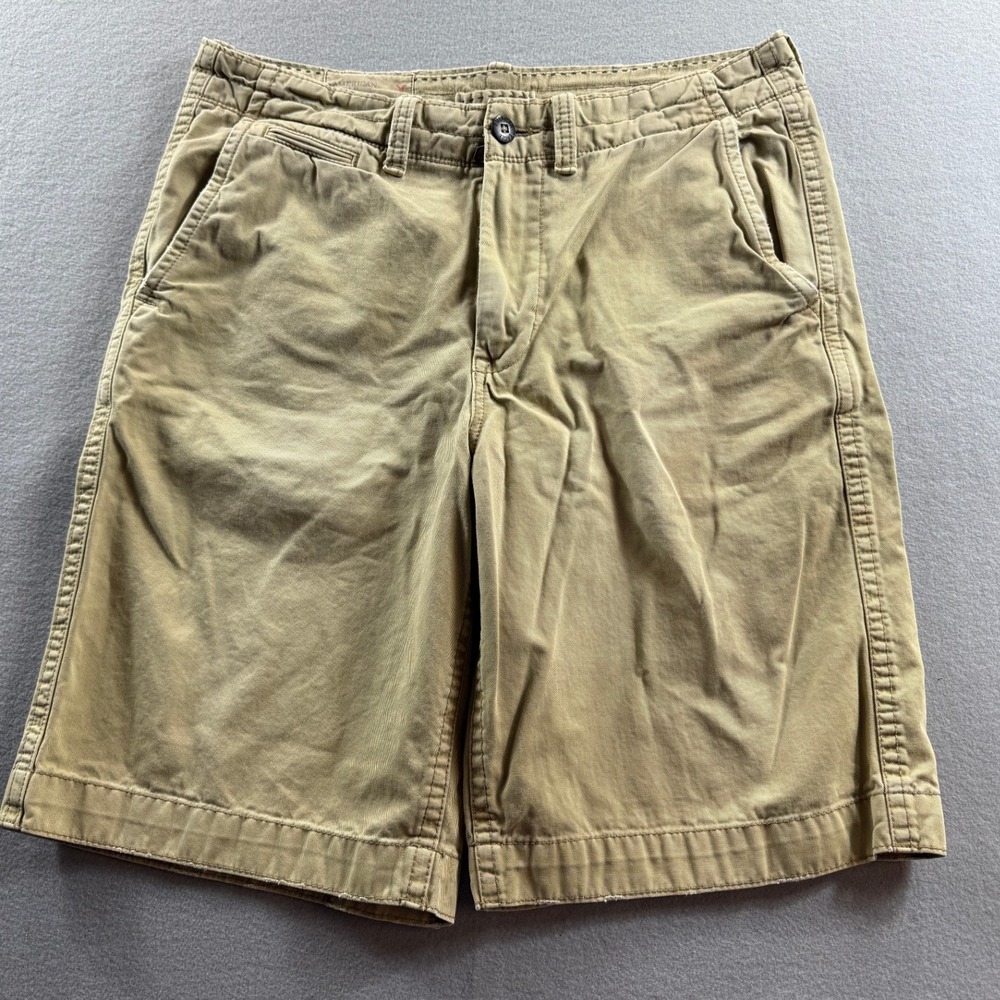 American Eagle Outfitters Chino Shorts Mens 33 Tan Casual 11" In Khaki Cotton